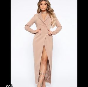 long story maxi blazer dress fashion nova